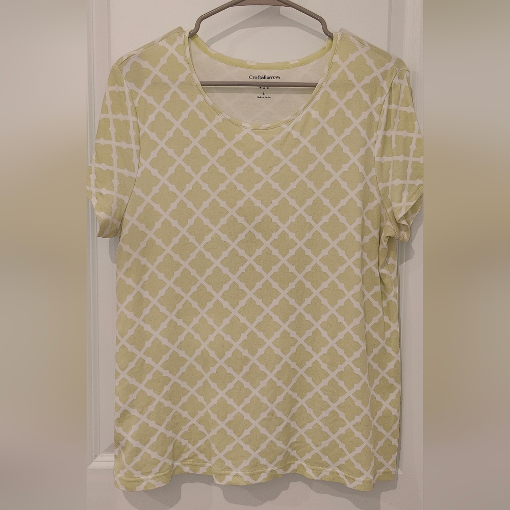 Croft & Barrow Classic Green & White Tee